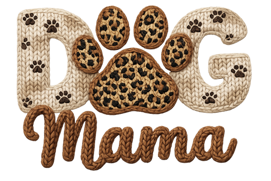 Dog Mama Faux Yarn Full Color Transfer