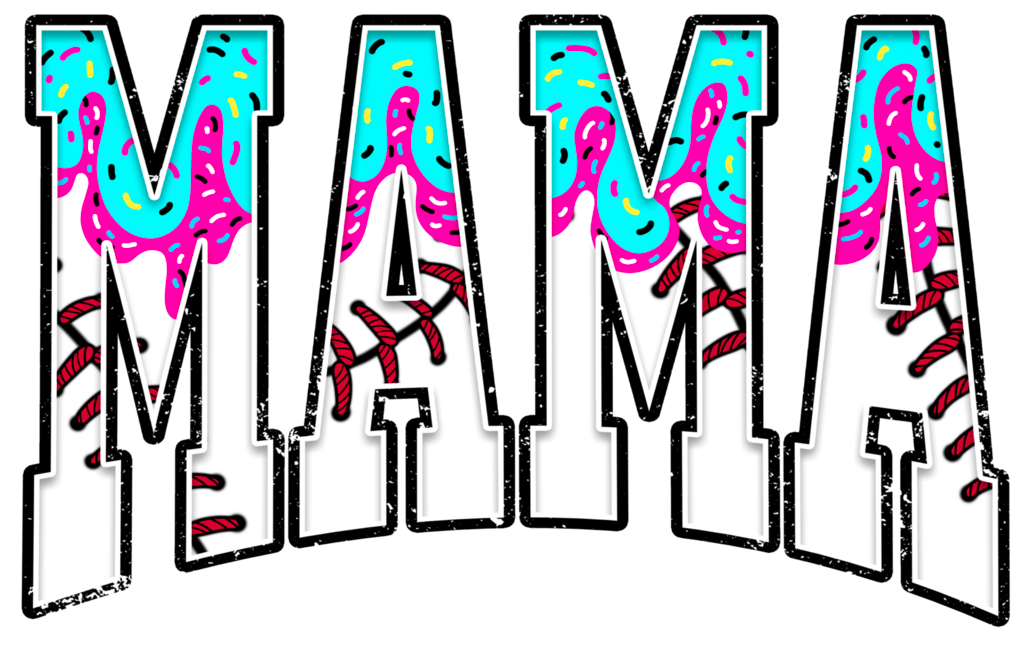 Mama Baseball Drip Full Color Transfer