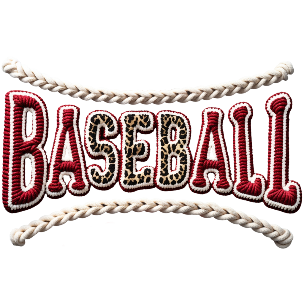 Faux Yarn Baseball Full Color Transfer