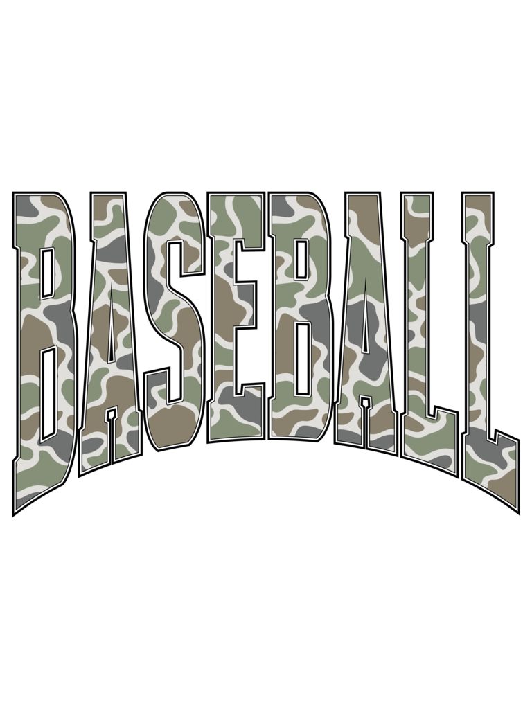Camo Baseball Full Color Transfer