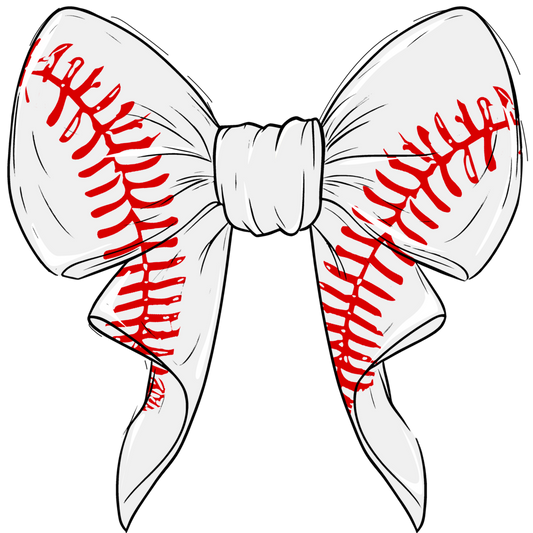 Baseball Bow Full Color Transfer