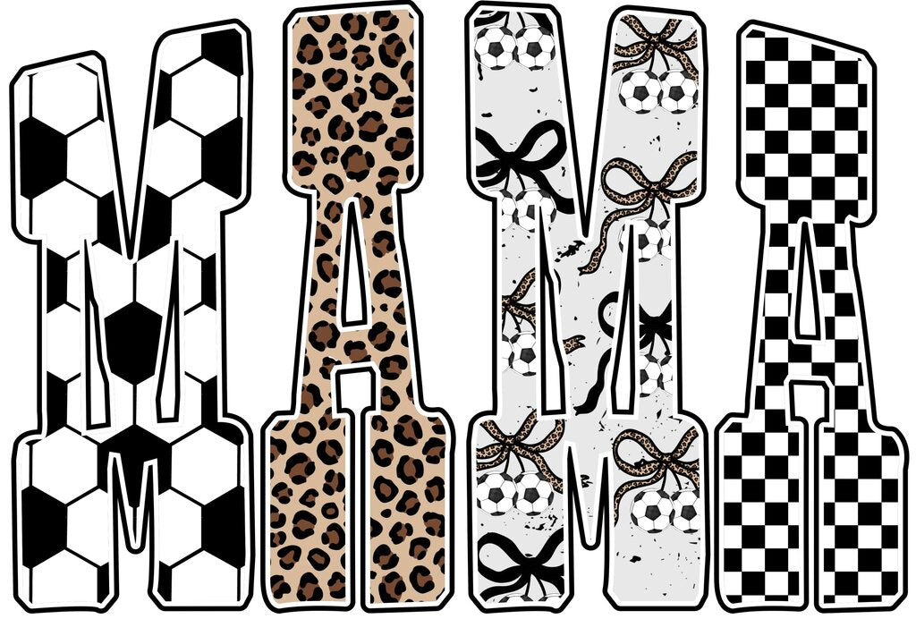 Soccer Mama Bubble Letters Full Color Transfer