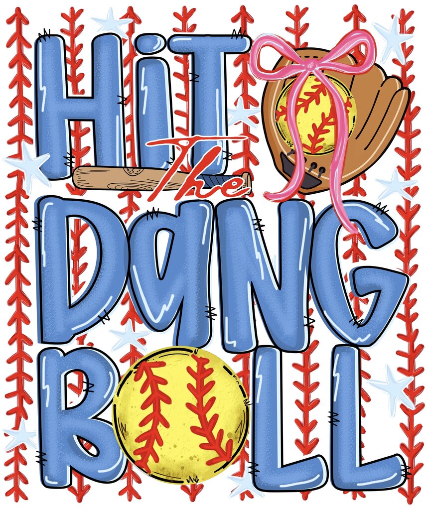 Hit the dang ball Softball Full color Transfer