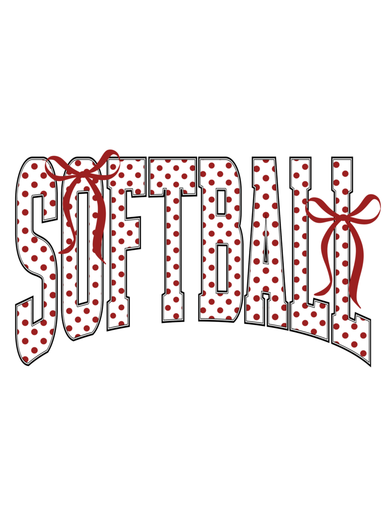 Softball Polka Dot Red Full Color Transfer