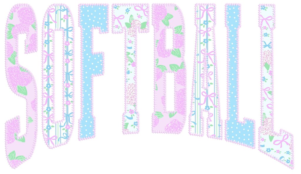 Girly Softball Full Color Transfer