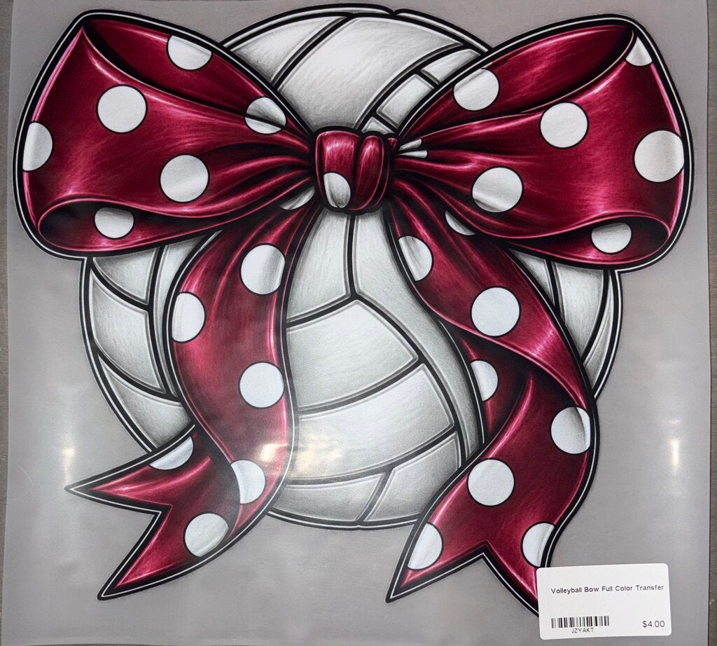 Volleyball Bow Full Color Transfer