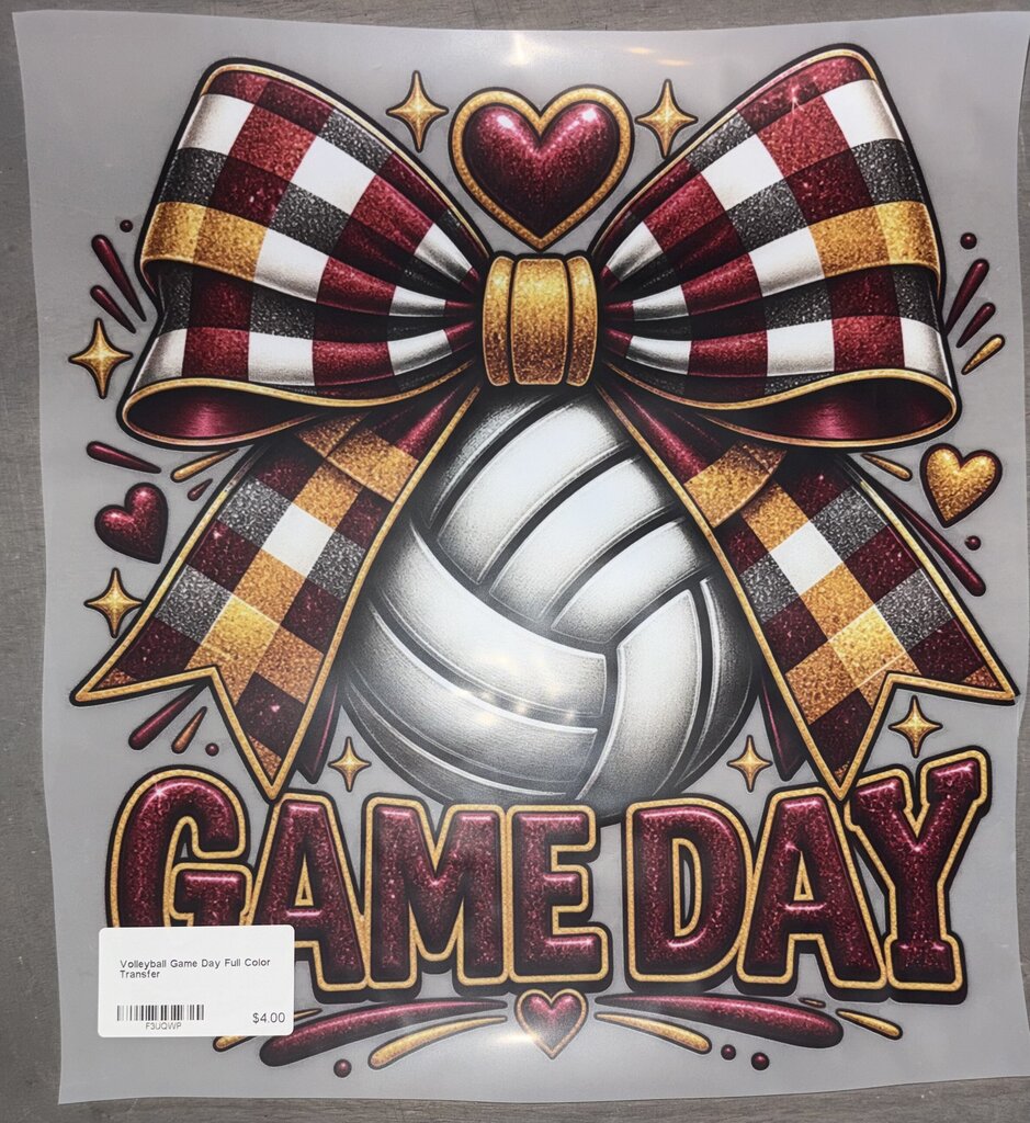 Volleyball Game Day Full Color Transfer
