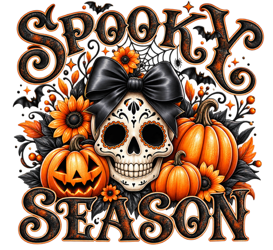 Skull Spooky Season Full Color Transfer