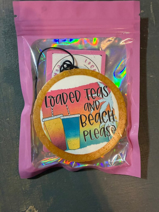 Loaded Teas & Beach Please Freshie Round (coconut driftwood)