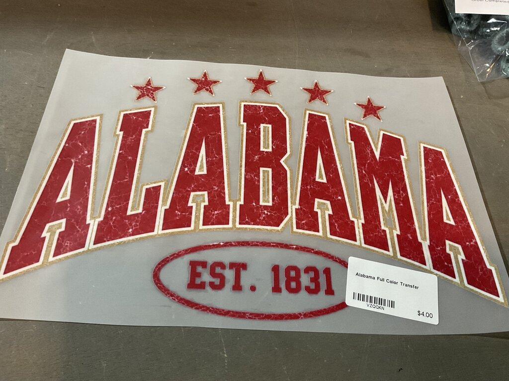 Alabama Full Color Transfer