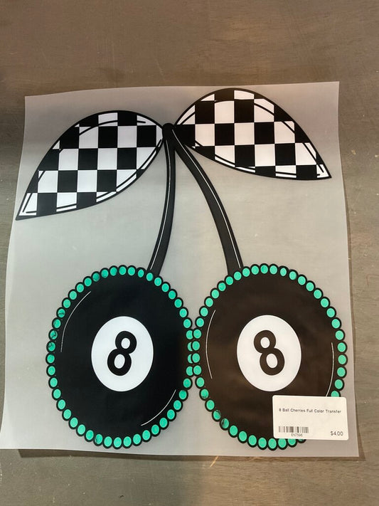 8 Ball Cherries Full Color Transfer