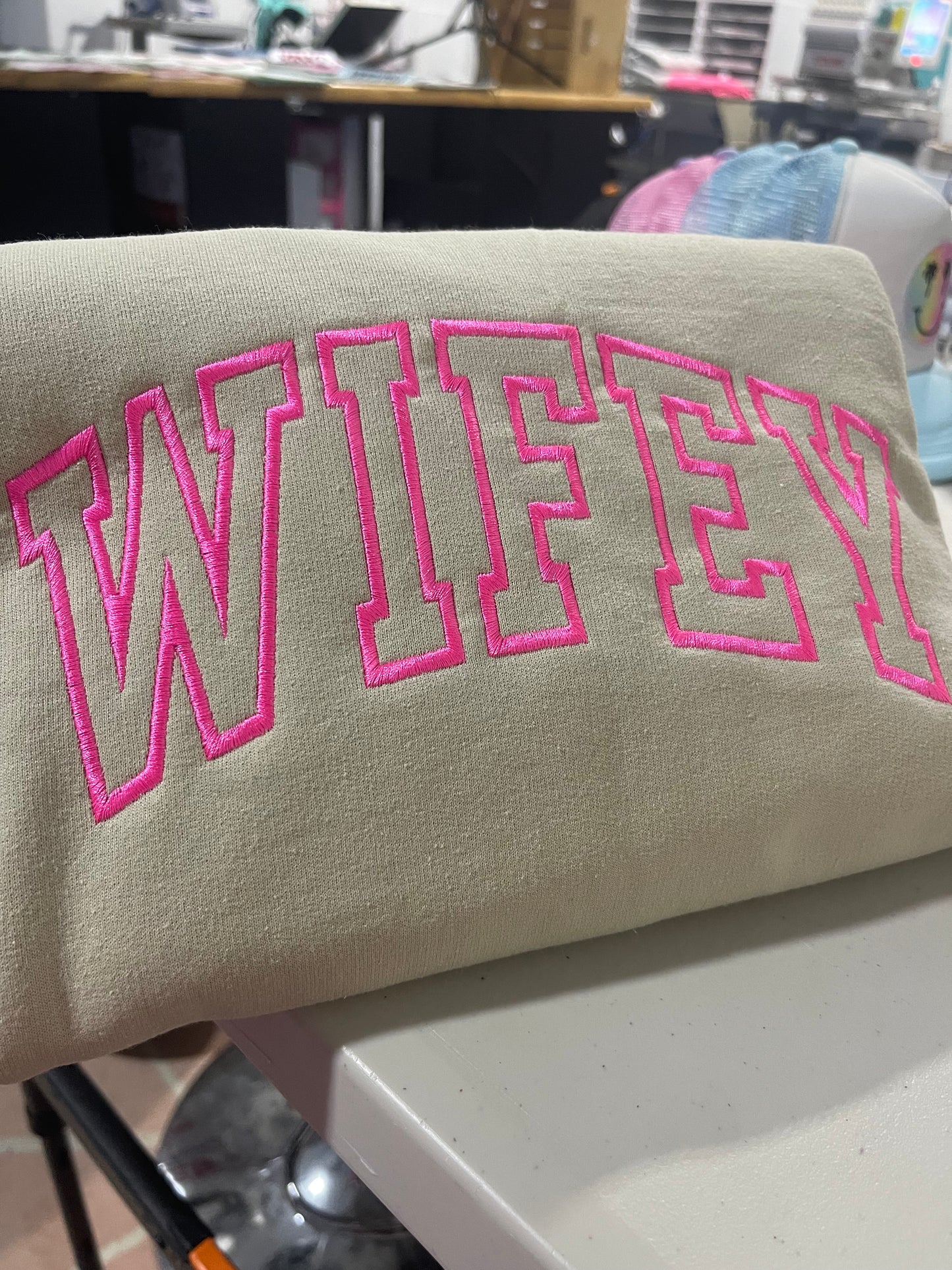 Wifey-Embroidered Sweatshirt