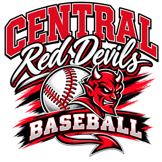 Central Red Devils Baseball DTF Transfer