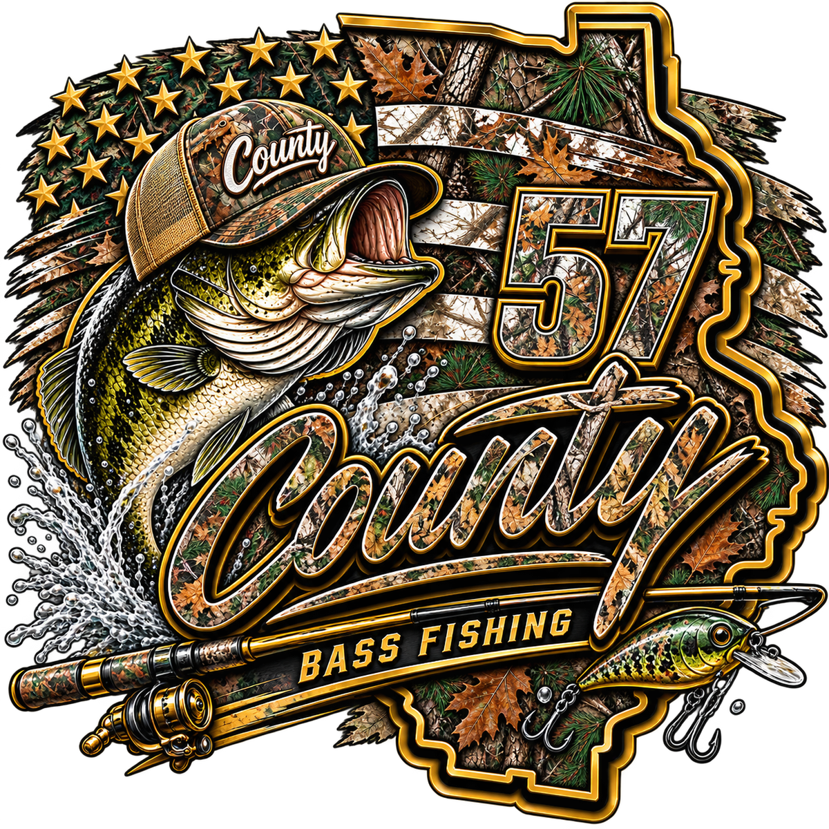 RC Fishing Camo DTF Transfer