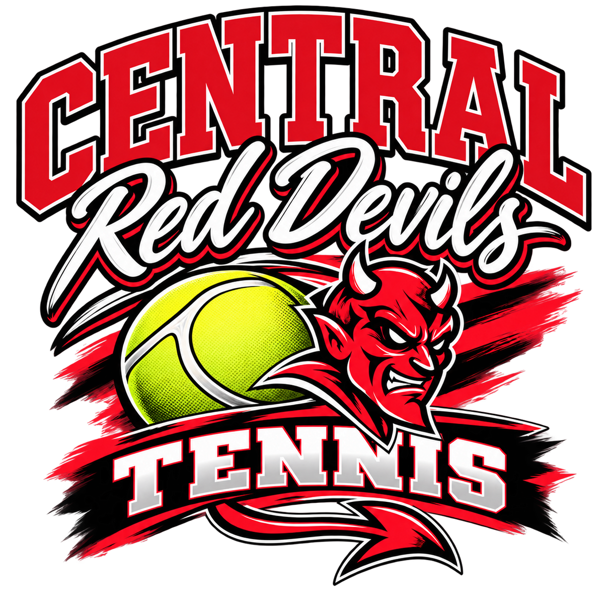 Central Red Devils Tennis DTF Transfer