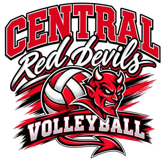 Central Red Devils Volleyball DTF Transfer