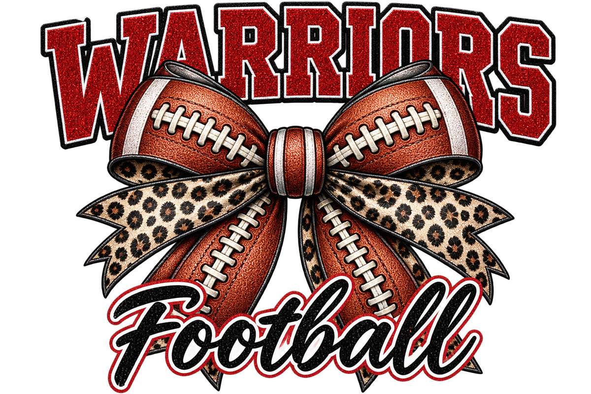 Warriors Football Bow DTF Transfer