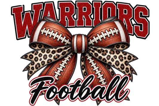 Warriors Football Bow DTF Transfer