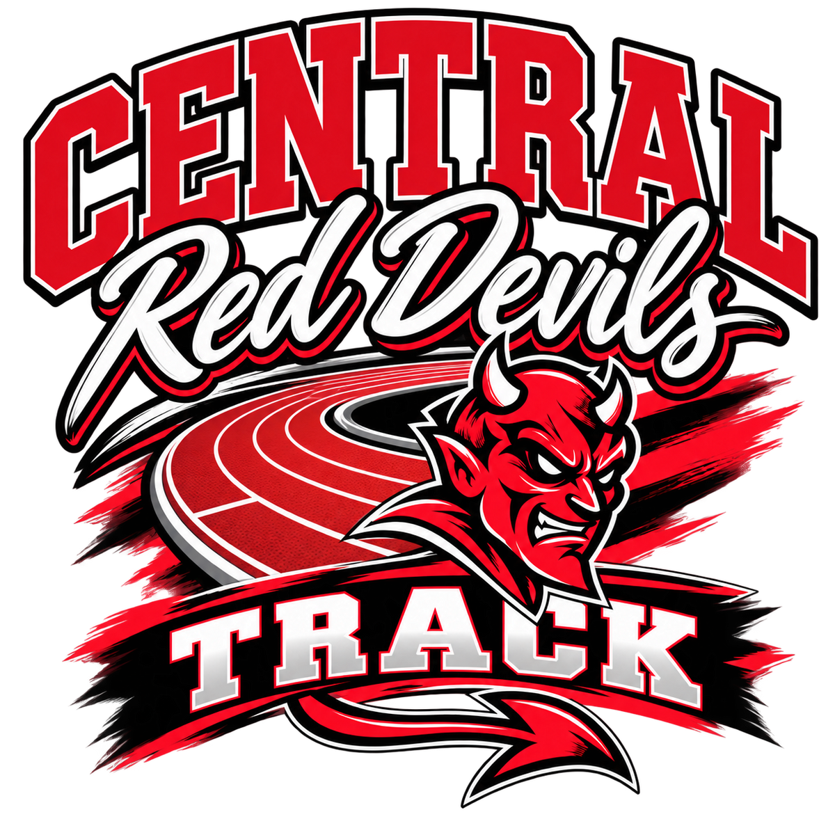Central Red Devils Track DTF Transfer