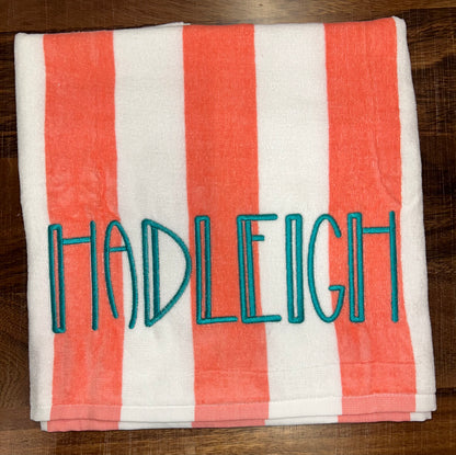 Custom Embroidered Beach Towels