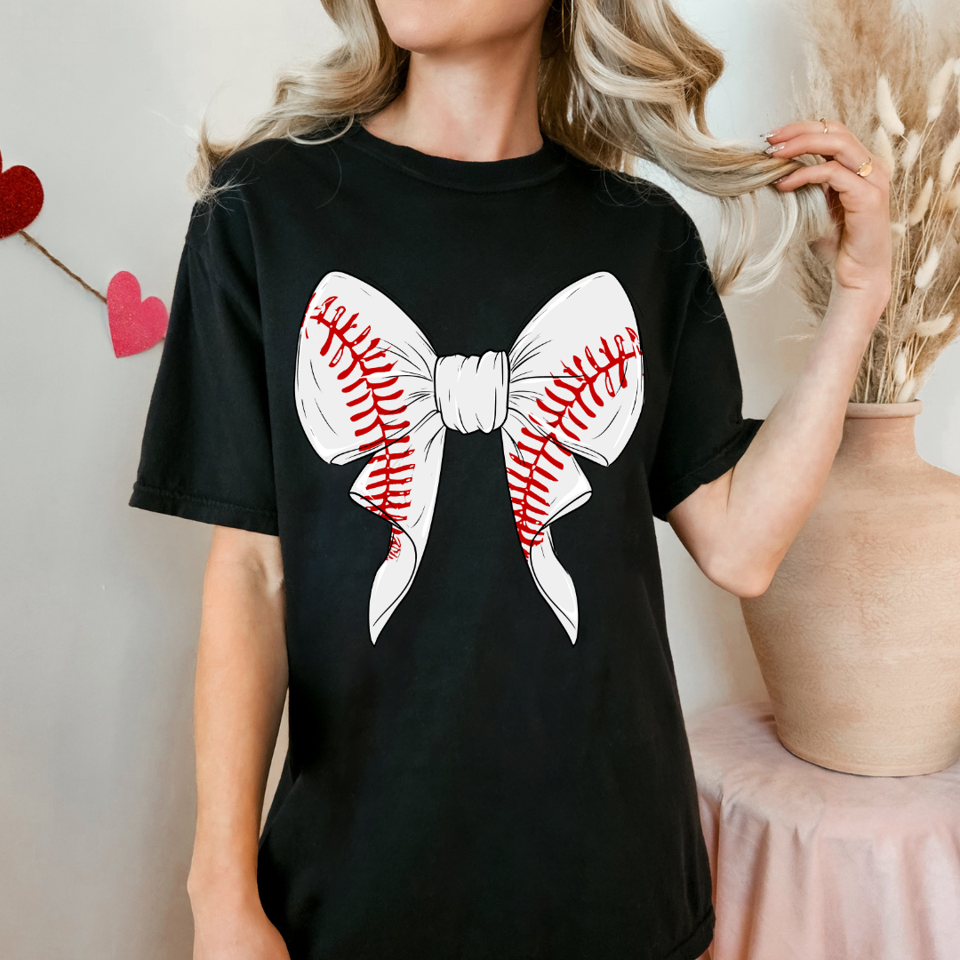 Baseball Bow Tee or Sweatshirt