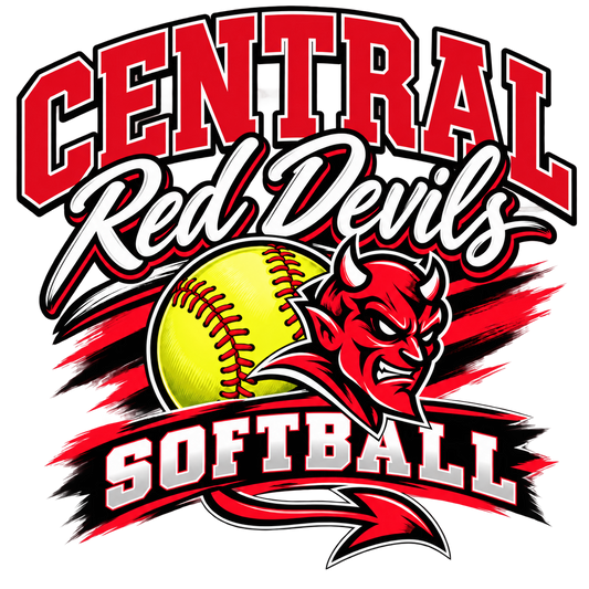 Central Red Devils Softball DTF Transfer