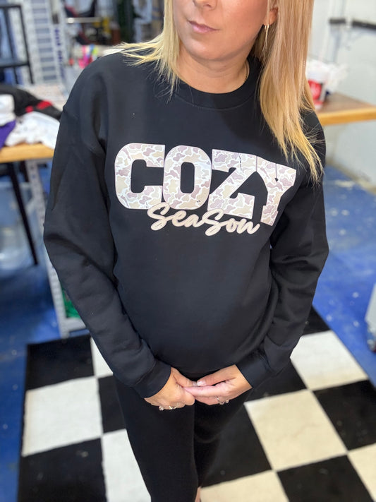 Camo Cozy Season Graphic Sweatshirt