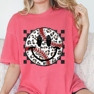 Baseball Smiley Comfort Color Tshirt