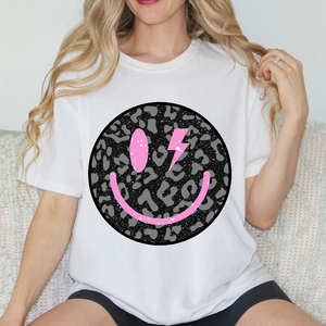 Leopard Smiley Comfort Color Tshirt