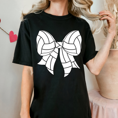 Volleyball Bow Comfort Color Tshirt
