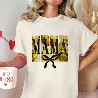 Vintage Softball Mama Comfort Color Tshirt
