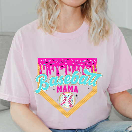 Drippy Baseball Mama Comfort Color Tshirt