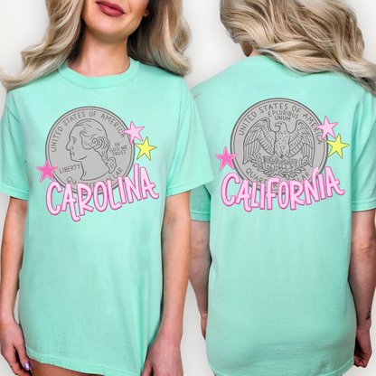 Heads Carolina Tails California Comfort Color Top