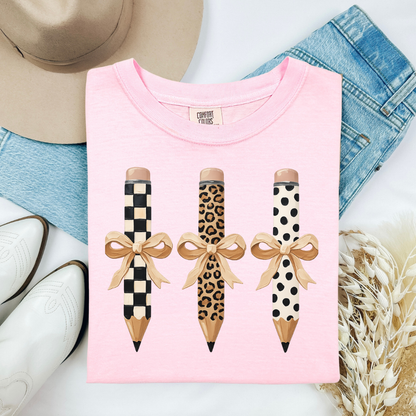 Bow & Pencil Bliss Comfort Color Top