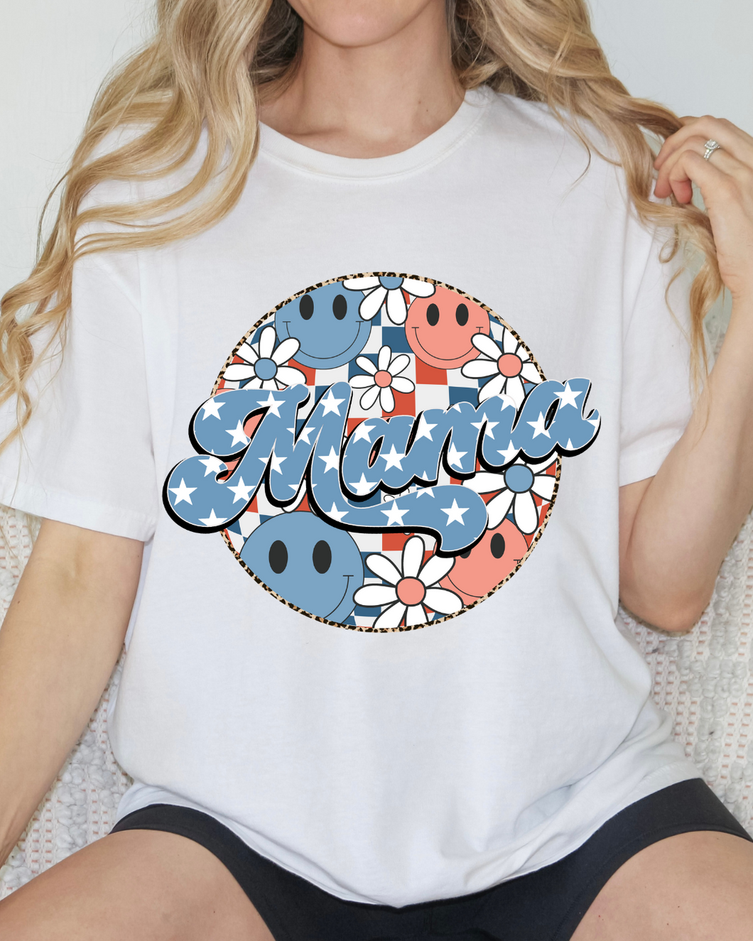 Red, white and Blue Mama Comfort Color  Tshirt